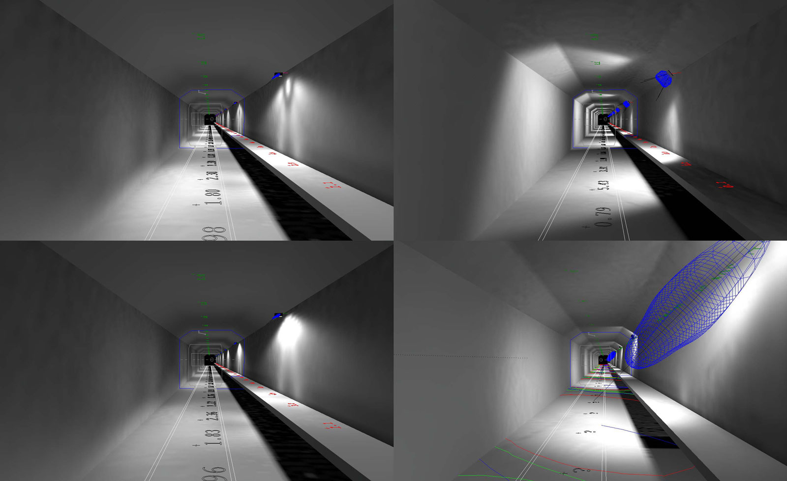 Various options for tunnel lighting design
